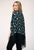 Roper Womens Jewelry Print Black 100% Rayon Cardigan Sweater