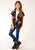 Roper Girls Kids Black Rayon/Nylon Retro Rodeo Cardigan