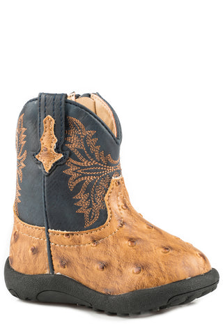 Roper Infant Boys Cowbabies Cowboy Cool Tan Faux Leather Cowboy Boots