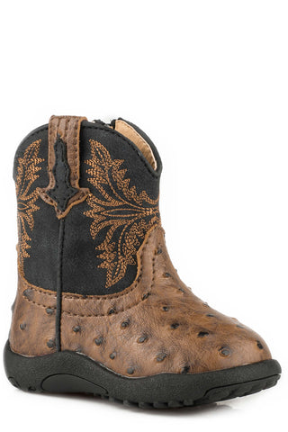 Roper Infant Boys Cowbabies Cowboy Cool Brown Faux Leather Cowboy Boots