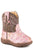 Roper Infant Girls Cowbabies Glitter Aztec Pink/Brown Faux Leather Cowboy Boots