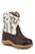 Roper Infant Unisex Cowbabies Bumps Dark Brown/White Faux Leather Cowboy Boots
