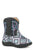 Roper Infant Girls Cowbabies Glitter Diamonds Black Faux Leather Cowboy Boots