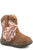 Roper Infant Girls Cowbabies Glitter Geo Brown/Pink Faux Leather Cowboy Boots