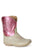 Roper Infant Girls Cactus Pink/Cream Leather Cowboy Boots
