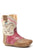 Roper Infant Girls Cowbabies Runner Brown/Pink Leather Cowboy Boots