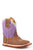 Roper Girls Cowbabies Lilac Brown Leather Cowboy Boots
