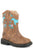 Roper Toddler Unisex Horse Flowers Tan Faux Leather Chunk Cowboy Boots
