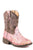 Roper Toddler Girls Glitter Aztec Pink Faux Leather Cowboy Boots