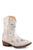 Roper Girls Riley Floral White Faux Leather Cowboy Boots