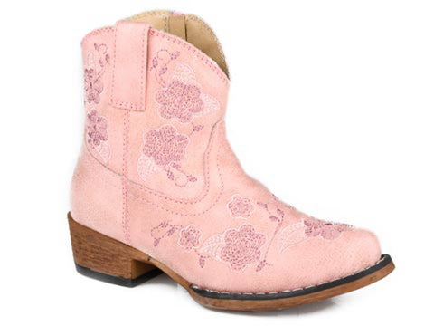 Roper Toddler Girls Blossom Pink Faux Leather Cowboy Boots