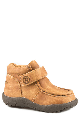 Roper Toddler Boys Moc Tan Faux Leather Ankle Boots
