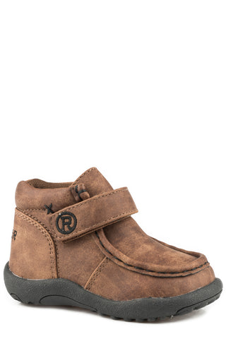Roper Toddler Boys Moc Brown Faux Leather Ankle Boots