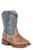 Roper Toddler Unisex Cross Cut Tan/Blue Faux Leather Cowboy Boots