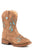 Roper Toddler Girls Glitter Breeze Tan/Turquoise Faux Leather Cowboy Boots
