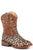 Roper Toddler Girls Glitter Wild Cat Brown Faux Leather Cowboy Boots