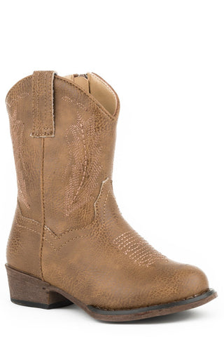 Roper Toddler Unisex Taylor Tan Faux Leather Cowboy Boots