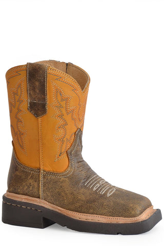 Roper Toddler Unisex Colt Brown Leather Cowboy Boots