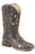 Roper Kids Girls Belle Brown/Silver Leather Cowboy Boots