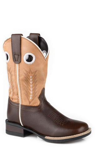 Roper Kids Unisex James Brown Leather Cowboy Boots