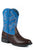 Roper Kids Unisex Lightning Brown/Blue Faux Leather Cowboy Boots