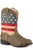 Roper Kids Unisex Patriot Brown Multi Faux Leather Cowboy Boots
