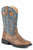 Roper Kids Unisex Daniel Tan/Blue Faux Leather Cowboy Boots