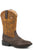 Roper Kids Unisex Daniel Dark Brown/Tan Faux Leather Cowboy Boots