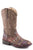 Roper Girls Kids Brown Faux Leather Glitter Aztec Cowboy Boots