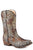 Roper Kids Girls Riley Leopard Black Faux Leather Cowboy Boots