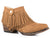 Roper Kids Girls Tan Faux Leather Brittany Fringe Studs Ankle Boots