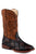 Roper Kids Unisex Bird Block Ostrich Print Brown Faux Leather Cowboy Boots