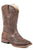 Roper Kids Girls Faith Brown Faux Leather Cowboy Boots