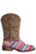 Roper Girls Glitter Serape Pink Faux Leather Cowboy Boots