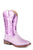 Roper Kids Girls Glitter Gleam Lavender Faux Leather Cowboy Boots