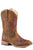 Roper Kids Girls Lola Brown/Pink Faux Leather Cowboy Boots