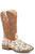 Roper Kids Girls Glitter Blossom Brown Faux Leather Cowboy Boots