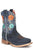 Roper Kids Girls Flower Power Denim Blue Suede 8in Cowboy Boots