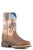 Roper Kids Boys Tan Leather Rough Stock Bull Cowboy Boots