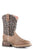 Roper Kids Girls Waxy Brown Leather Cheetah Cowboy Boots
