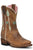 Roper Girls Kids Waxy Brown Leather Arrow Feather Cowboy Boots