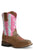 Roper Kids Girls Aztek Tan Leather Cowboy Boots