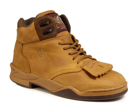 Roper Mens Horseshoe Kiltie Brown Chocolate Crazy Horse Leather Riding Boots 14D