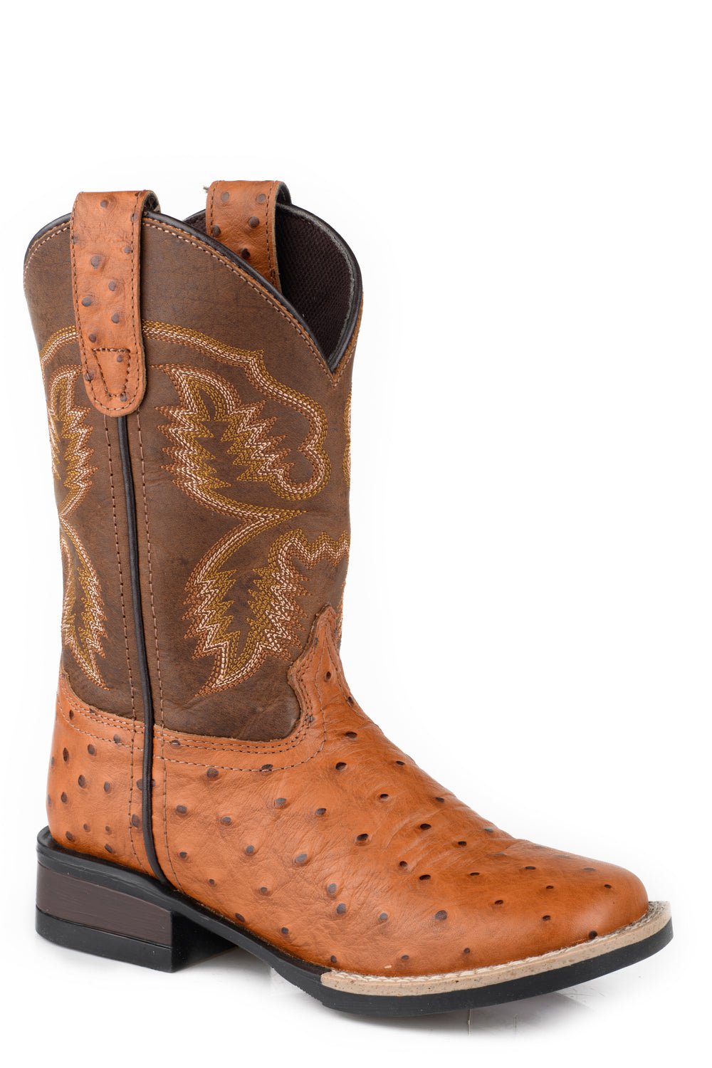 Roper Mens Garza Tan/Brown Leather Cowboy Boots – The Western Company