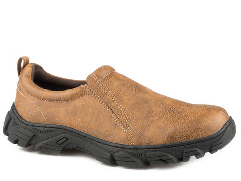 Roper Mens Cotter Tan Faux Leather Slip-On Shoes