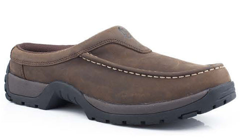 Roper Mens Lightweight Slip-Ons Brown Oiled Leather Comfort Loafer Shoes 10.5 D