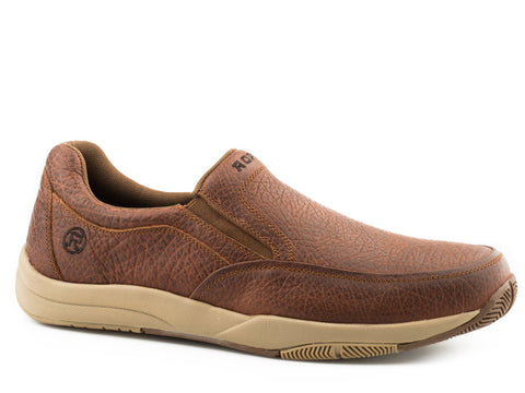 Roper Mens Ulysses Tan Leather Slip-On Shoes