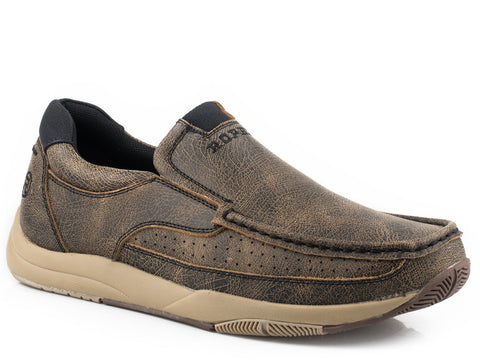Roper Mens Brown Leather Ulysses Loafer Shoes 11 D