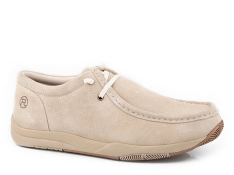 Roper Mens Clearcut Low Tan Suede Slip-On Shoes