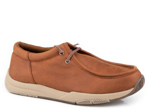 Roper Mens Clearcut Low Cognac Faux Leather Slip-On Shoes